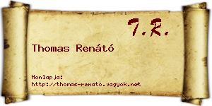 Thomas Renátó névjegykártya